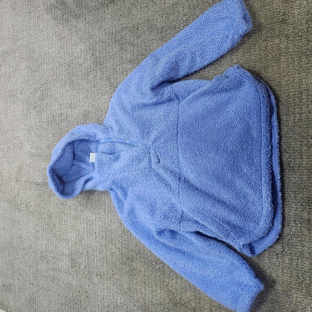 Nike Jacket High Pile Big Girl Therma Fit Blue Long Sleeve Hooded Size Small